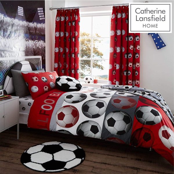 Catherine Lansfield Football Bedding & Accessories in Red & Blue