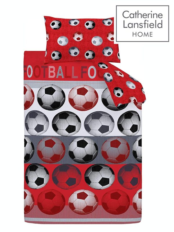 Catherine Lansfield Football Bedding & Accessories in Red & Blue - Image 6