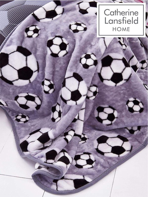 catherine lansfield football throw grey