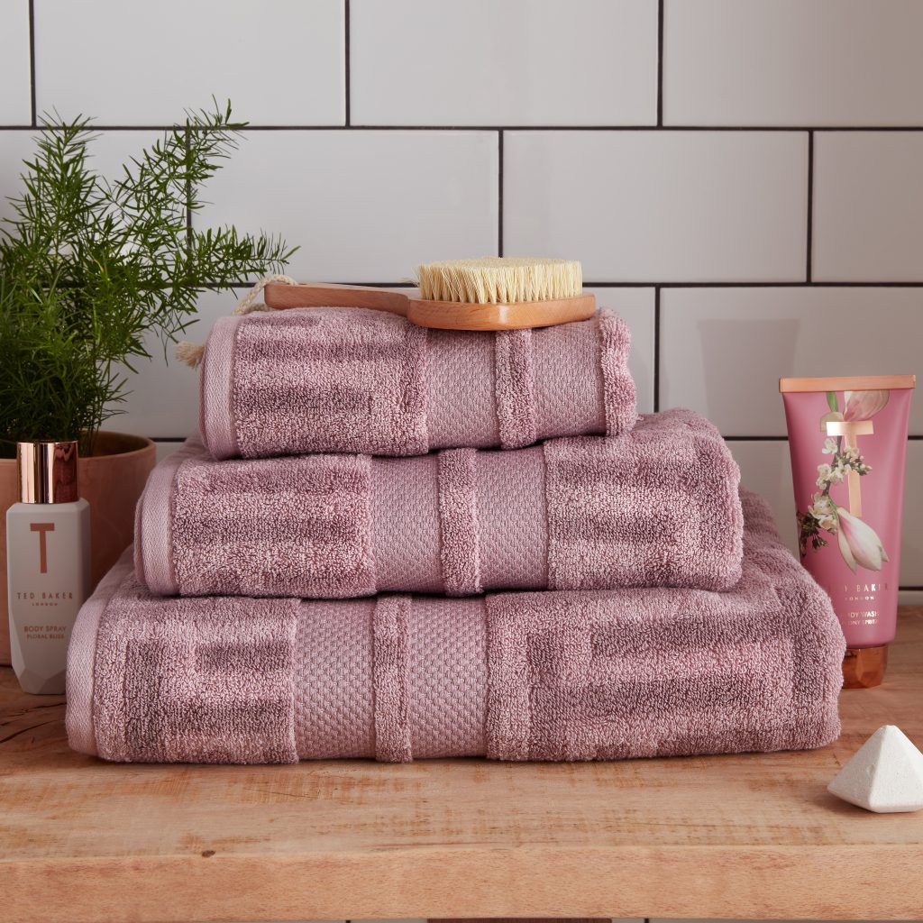 ted baker tessellating t towel dusky pink