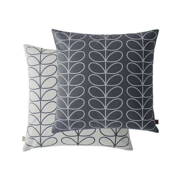 orla kiely linear stem cushion cool grey large 50cm x 50cm