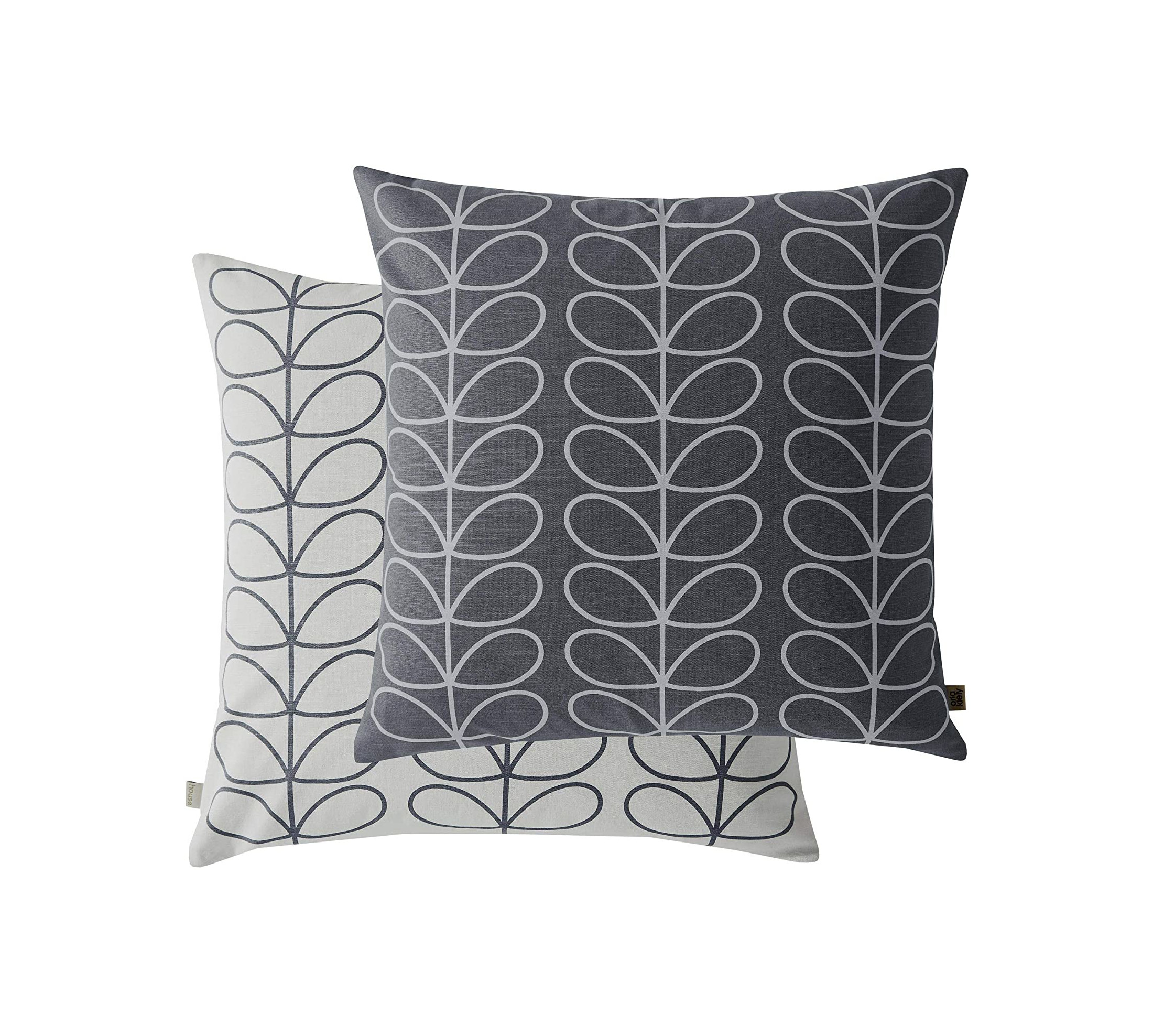 orla kiely linear stem cushion cool grey large 50cm x 50cm