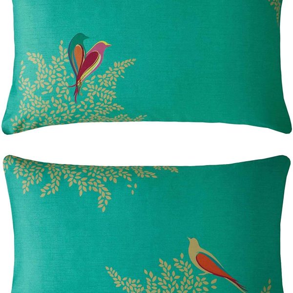 sara miller green birds pillowcases