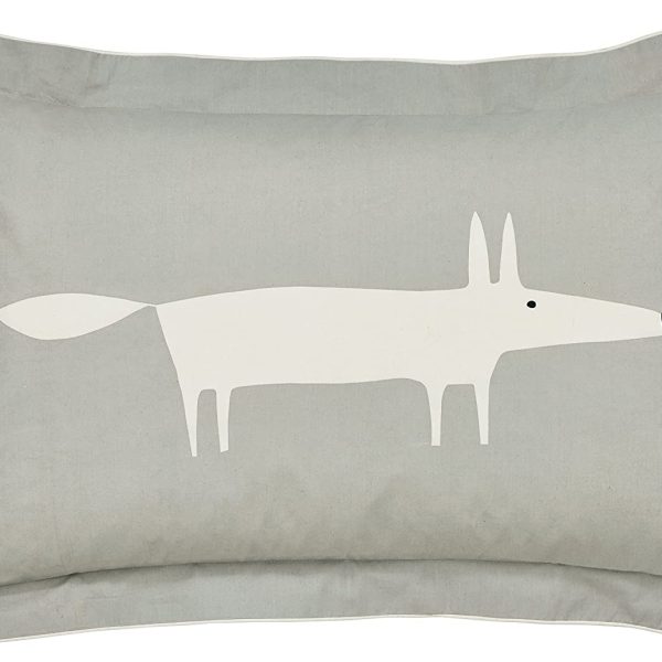 scion mr fox silver bedding range oxford pillowcase
