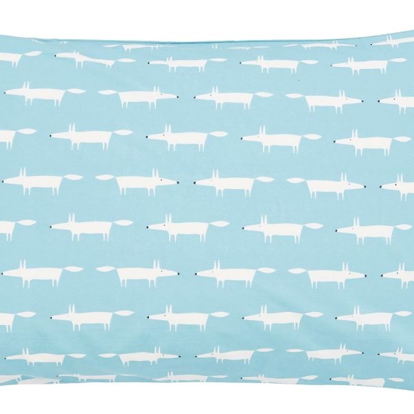 scion mr fox teal bedding range standard pillowcase