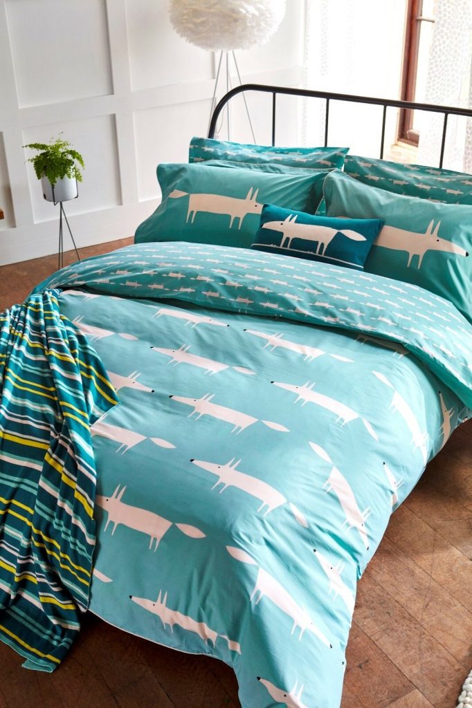 Scion Mr Fox Teal Bedding Range 100 Cotton Fab Furnishings