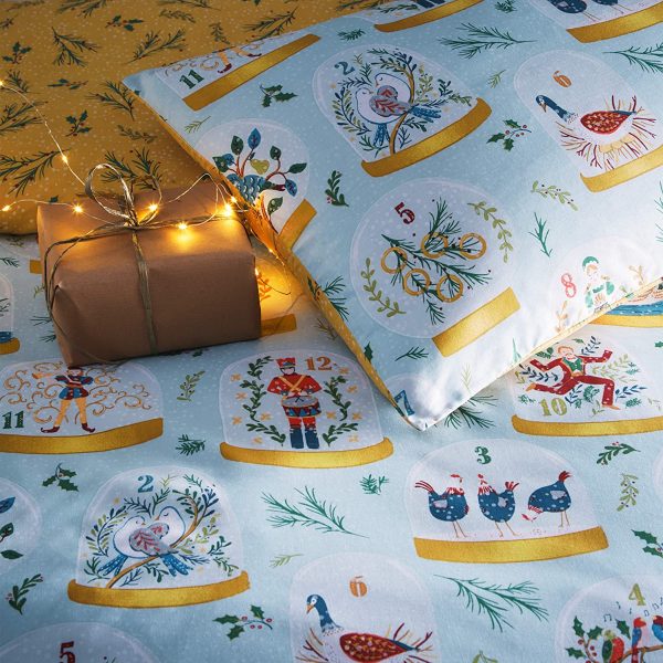 Twelve Days of Christmas Duvet Cover Set Multicoloured by Furn