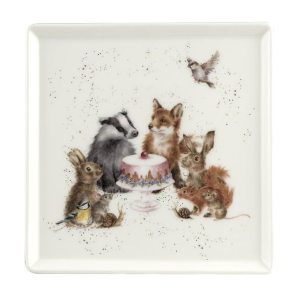 woodland party square plate