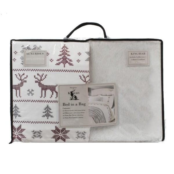 Christmas Bed In a Bag, Duvet Cover, Throw & Filled Cushion by Kilburn & Scott