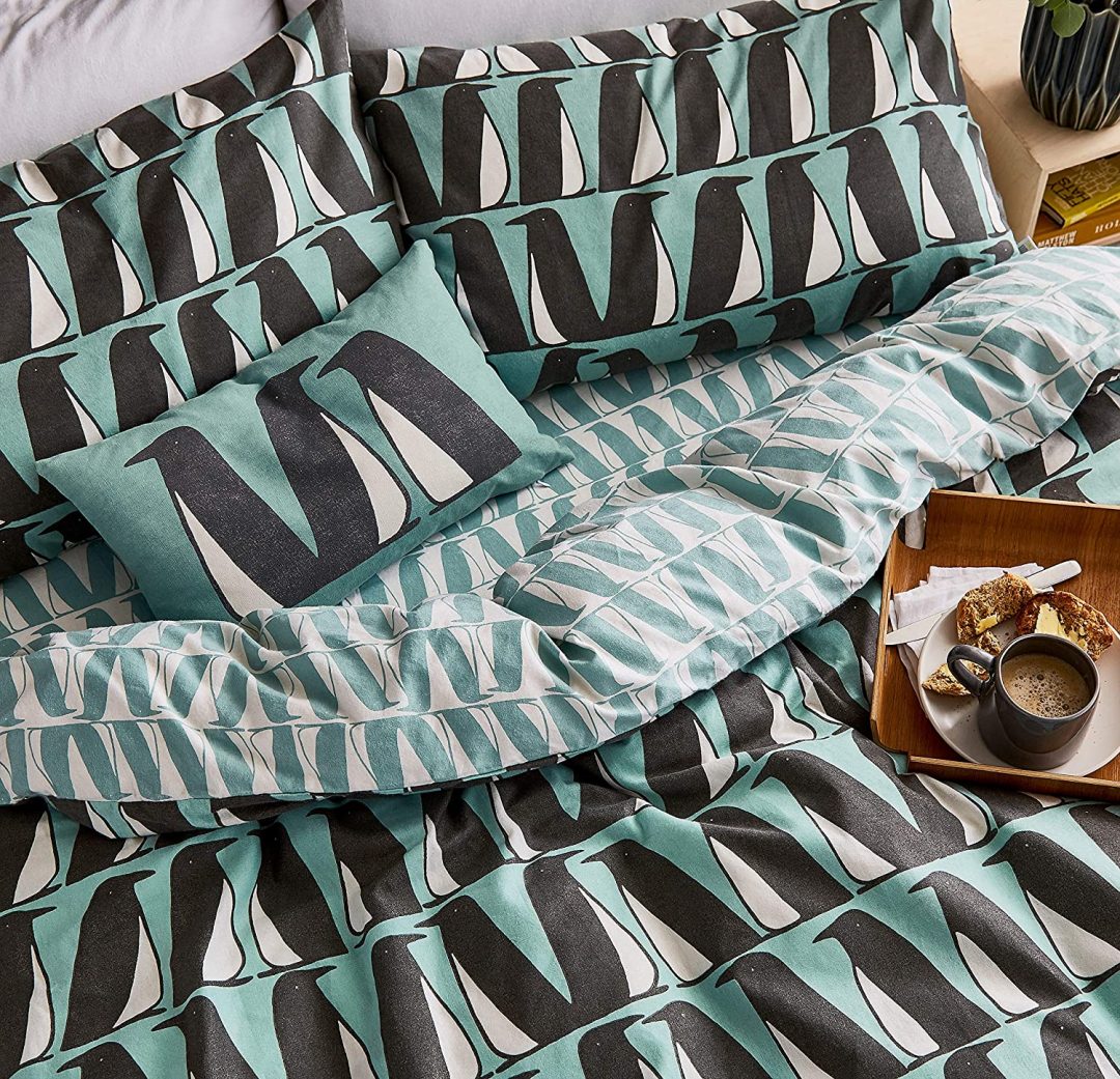Scion Pedro Penguin Bedding Range 100 Brushed Cotton Aqua