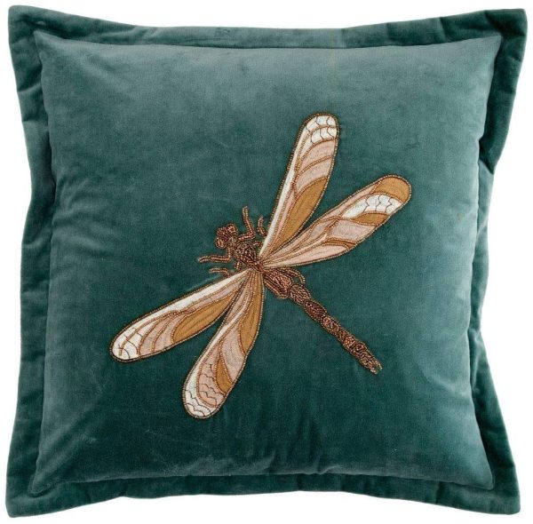 voyage maison cushion light teal dragonfly