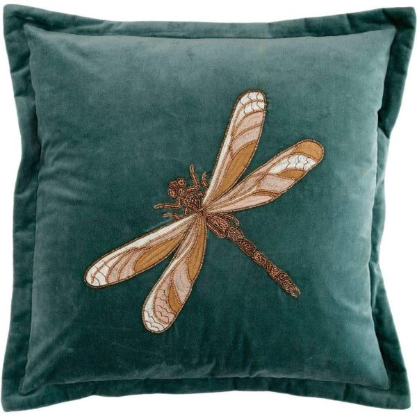 voyage maison cushion light teal dragonfly
