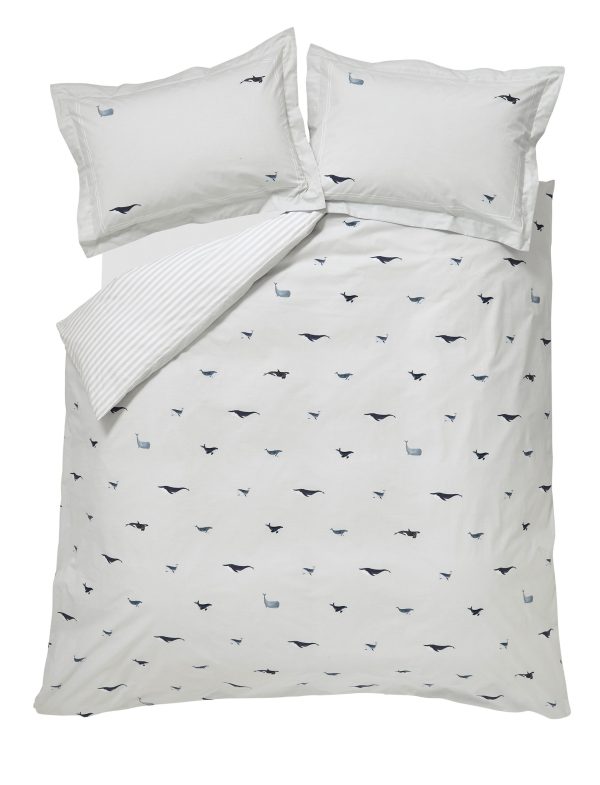 Sophie Allport Whale Bedding Set Seafoam Grey / Blue - Image 2