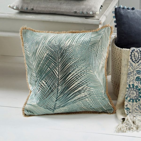 walton & co embroidered palm cushion
