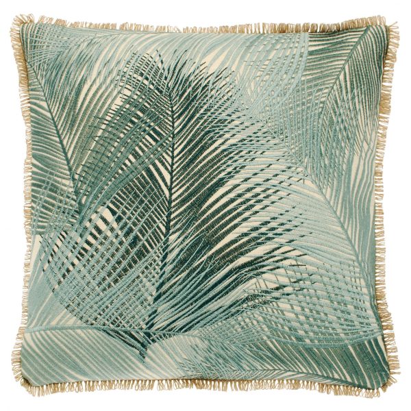 Embroidered Palm Leaf Cushion by Walton & Co