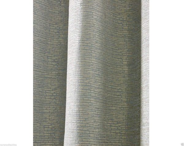 Cairo Chenille Eyelet Curtains in Silver Grey or Duck Egg - Image 4