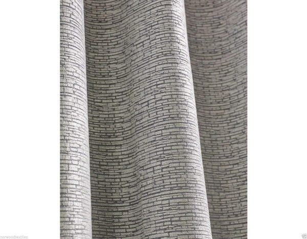 Cairo Chenille Eyelet Curtains in Silver Grey or Duck Egg - Image 2