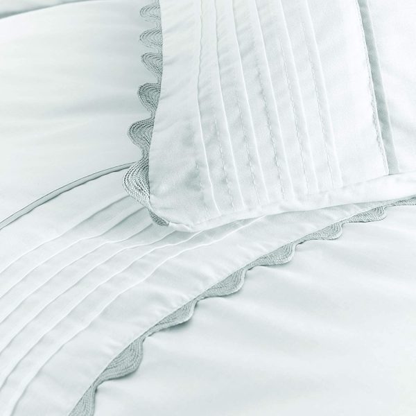 Ric Rac Duvet Cover Set Egyptian Cotton in White by Bianca