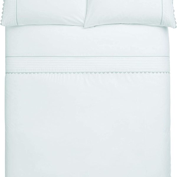 Ric Rac Duvet Cover Set Egyptian Cotton in White by Bianca