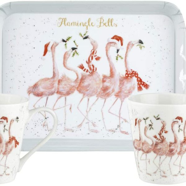 Flamingle Bells Mug & Tray Set