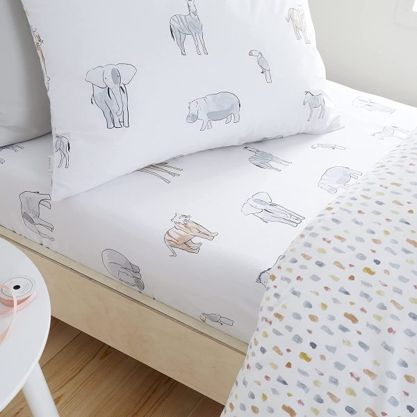 Little Bianca Zoo Animals Fitted Sheet