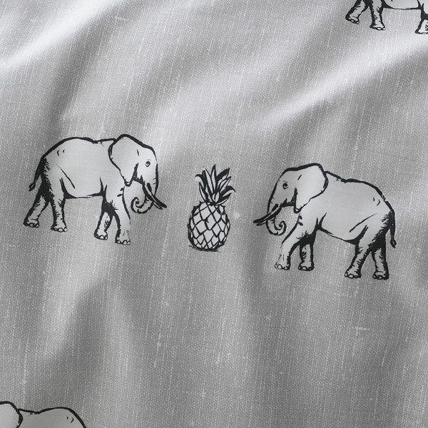 Tembo Elephant Duvet Cover Set in Silver by Pineapple Elephant detail 3