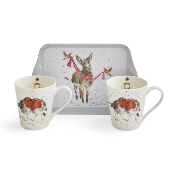 Wrendale Designs Christmas - Winter Friends - Donkey Robins Mug Tray Set