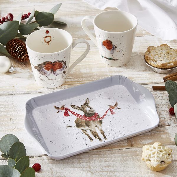winter friends mug and tray set by wrendale