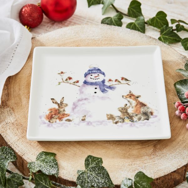 Wrendale Christmas Square Plate - Gathered All Around by Royal Worcester