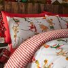 santas workshop christmas duvet cover set detail