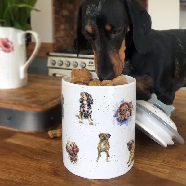 Ceramic Dog Treat Jar or Dog Bowl Wrendale Designs Royal Worcester