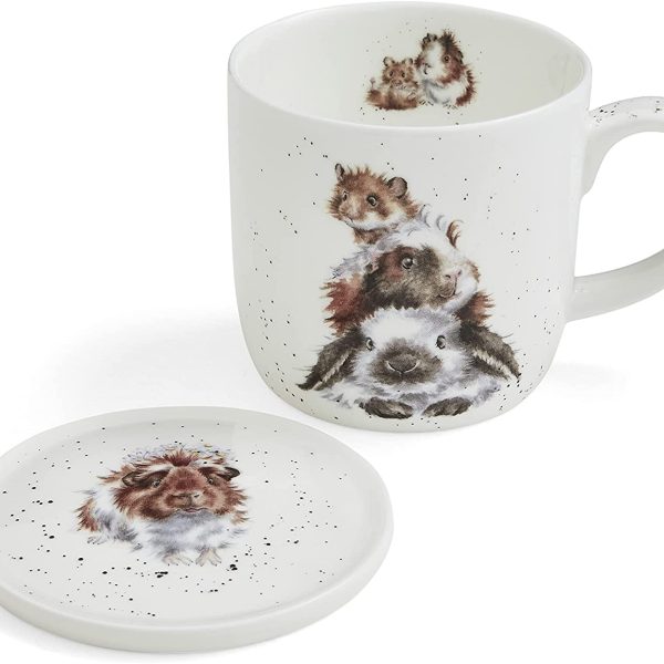 wrendale designs mug and coaster set piggy in the middle 4
