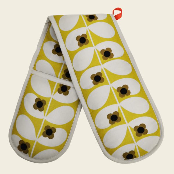 Wild Rose Stem Apron, Double Oven Glove or Oven Mitt Ochre by Orla Kiely