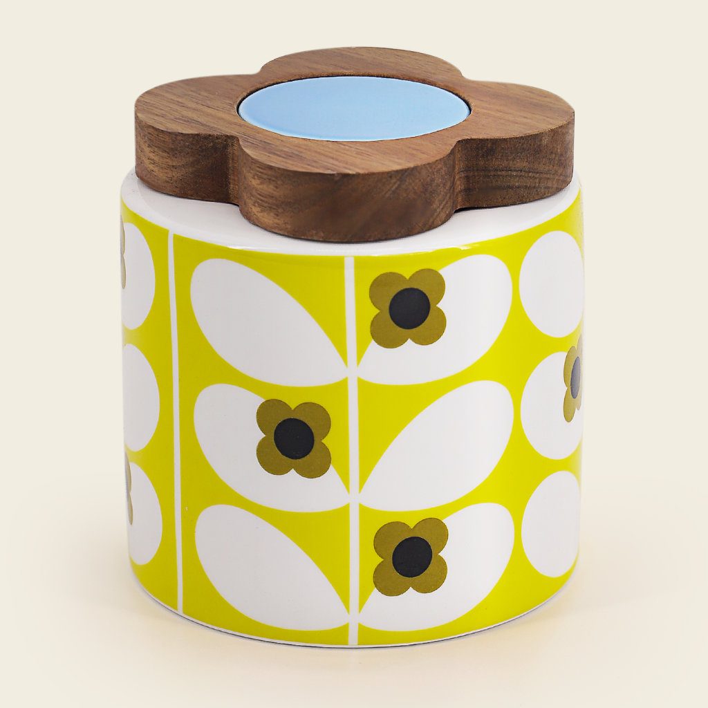 Wild Rose Stem Storage Jar in Dandelion by Orla Kiely Boxed