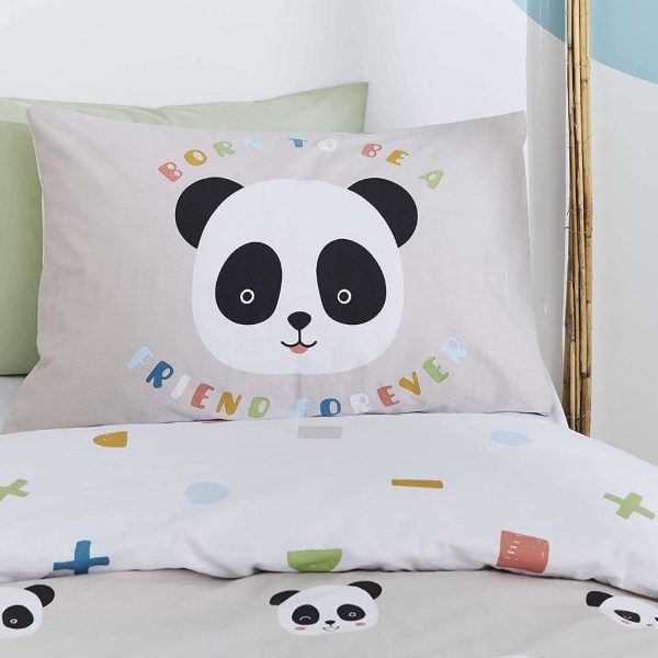 Born To Be A Panda's Friend 100% Organic Cotton Natural Children's Bedding Range