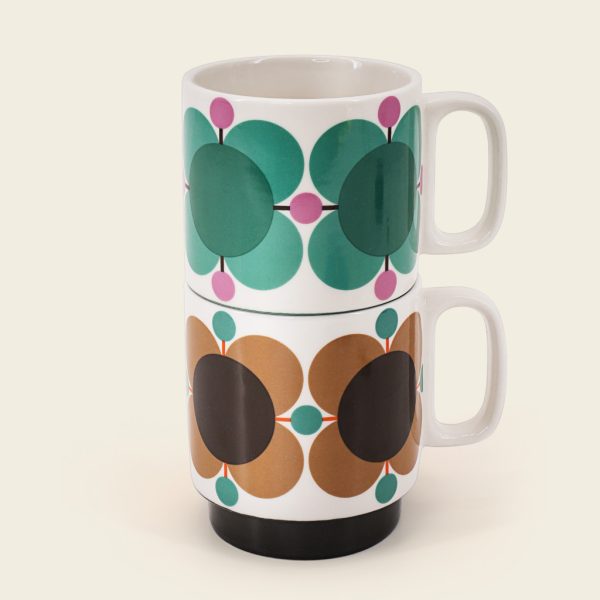 Orla-Kiely-Atomic-Flower-Mugs-Set-of-2-Jewel-and-Latte