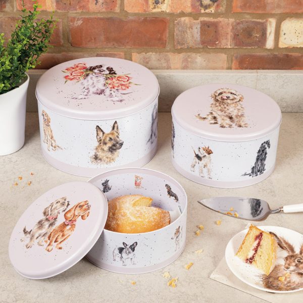 wrendale designs a dogs life cake tin nest