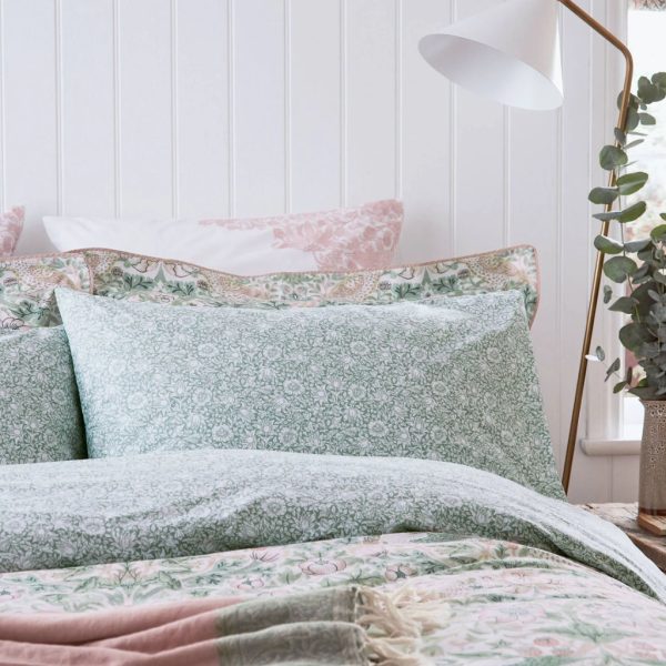 Strawberry Thief Cochineal Pink Bedding by Morris & Co