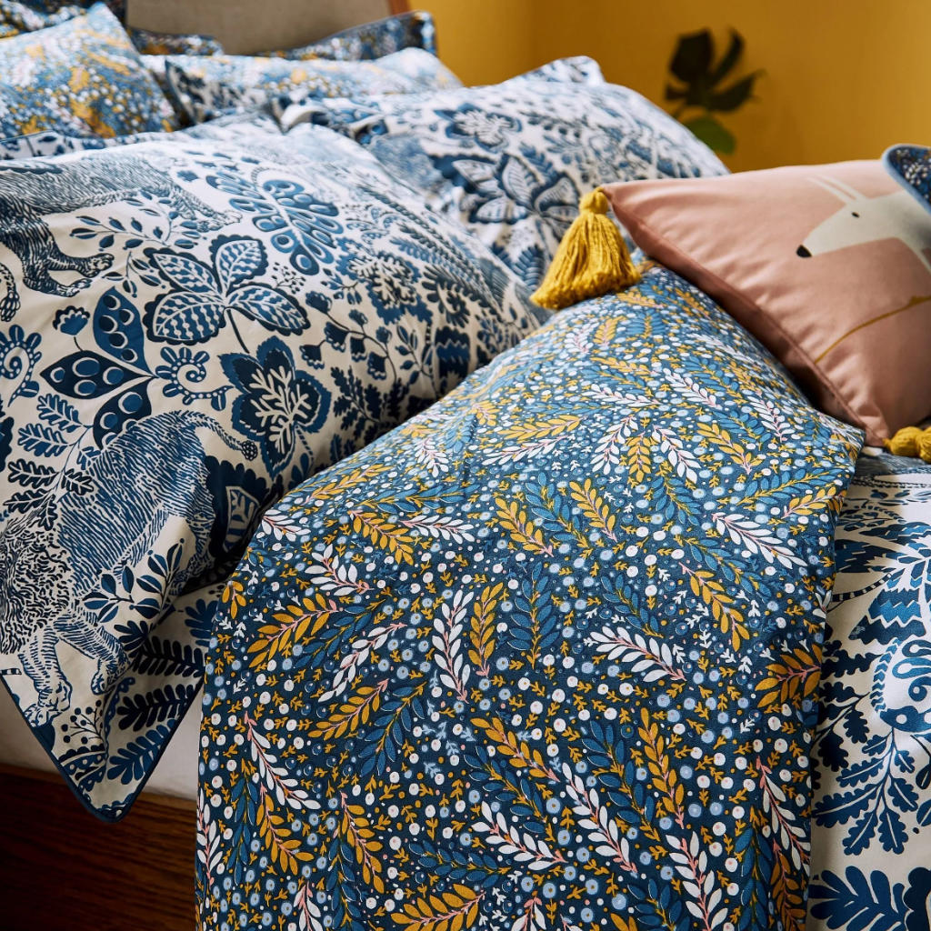 Rumble in the Jungle Duvet Cover Set Denim Blue by Scion Living