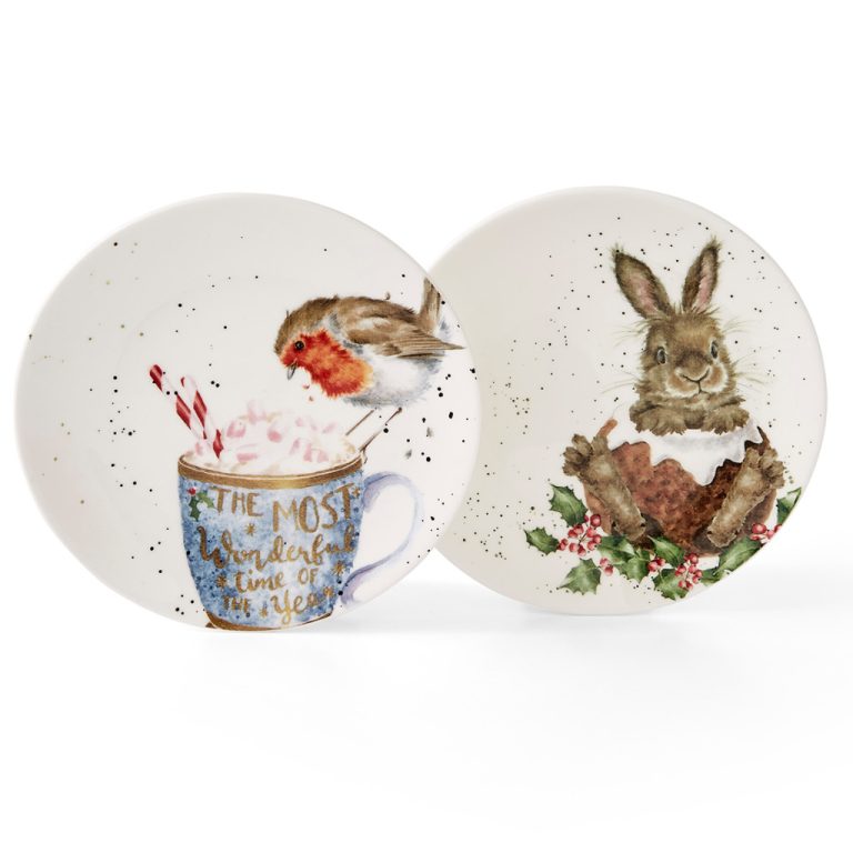 Christmas Coupe Plates Robin & Bunny Wrendale Designs