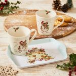 holly jolly mug & tray set 2