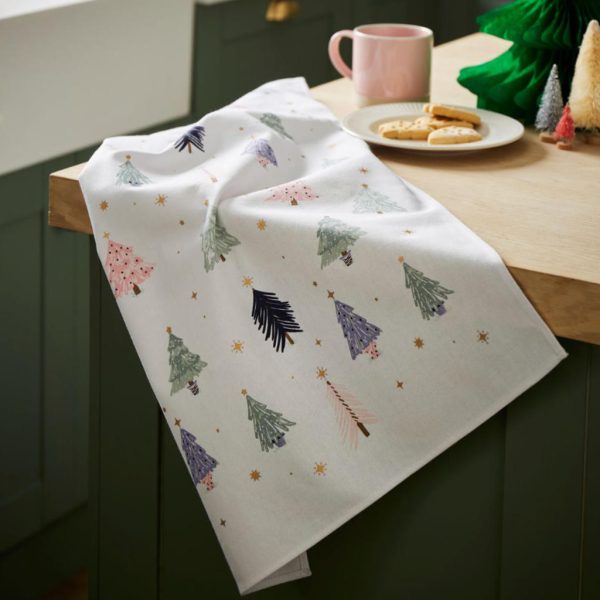 Christmas Frosty Trees Kitchen Textiles by Ulster Weavers