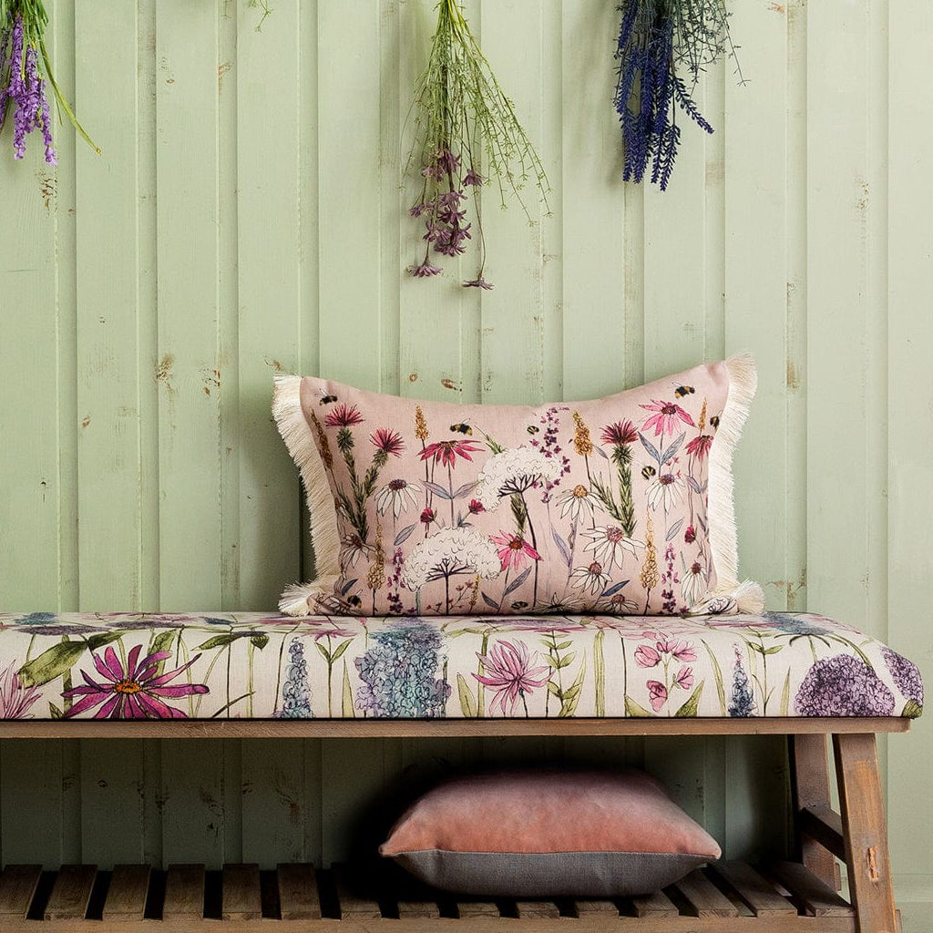 Hermione Filled Cushion in Blush Pink by Voyage Maison