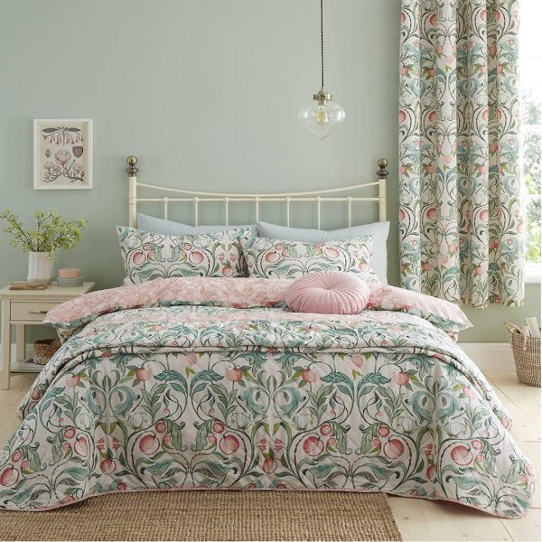 Clarence Floral Natural and Green Duvet Cover Set