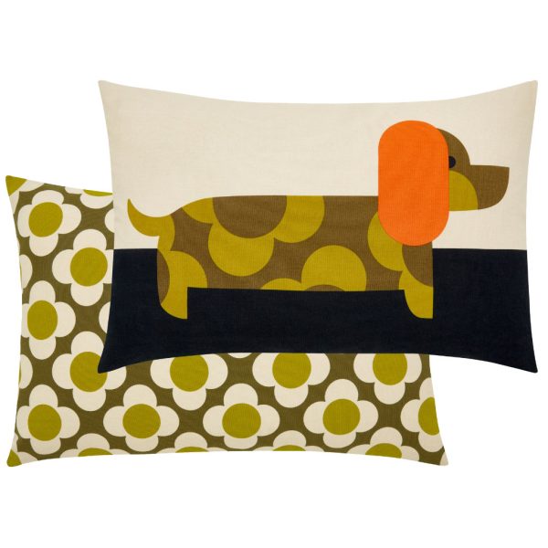 Orla Kiely Dachshund Yellow Cushion Cut Out 40x60