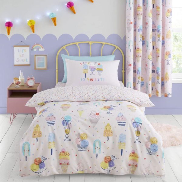 Ice cream fundae bedding duvet cover set pink by catherine lansfield