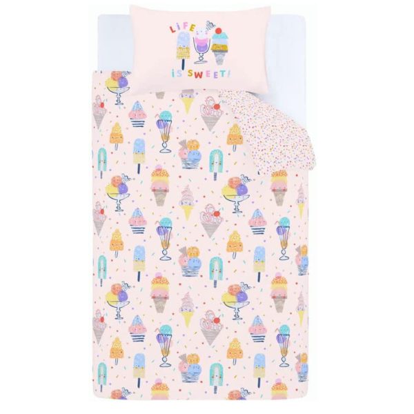 Ice cream fundae duvet cover set pink by catherine lansfield cut out