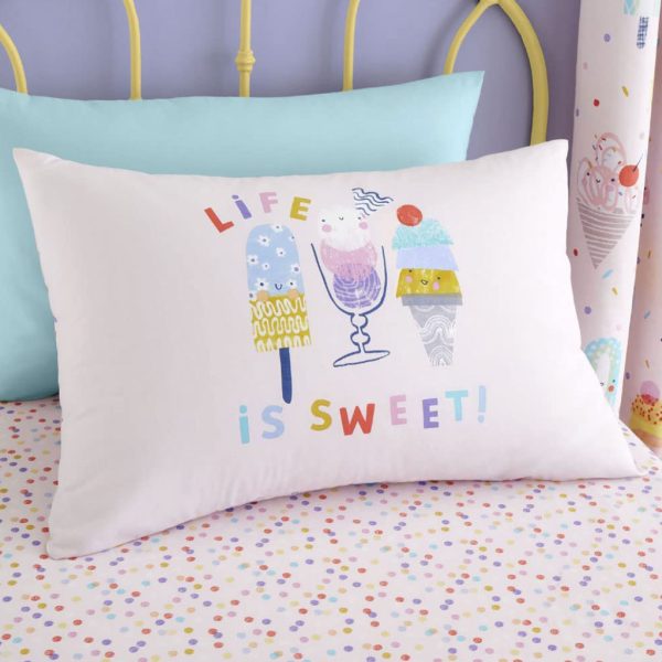 Ice cream fundae duvet cover set pink by catherine lansfield detail