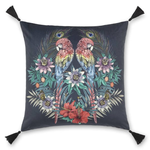 Matthew Williamson Parrot Cushion Navy & Green