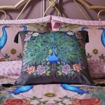 Matthew Williamson Peacock Bloom Cushion Black